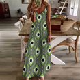 thumbnail image 3 of Robe Sans Manches Rétro Funky Fleur Verte Hippie de Luxe Robes de Soirée Été 2024 Femme 2024, 3 of 4