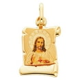 thumbnail image 2 of Wellingsale 14K Yellow Gold Polished Religious Jesus Enamel Picture Charm Pendant, 2 of 5