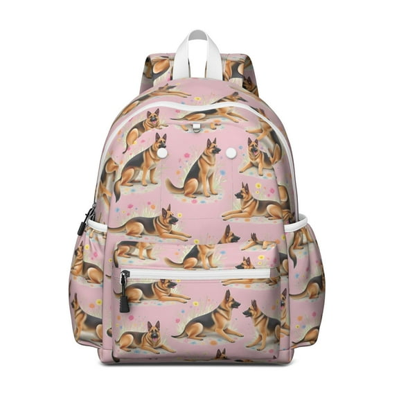 German Shepherd Backpack for School,Cute School Bag,Schoolbag with Adjustable Shoulder Straps & Padded Back,13.4"x11"x4.7"