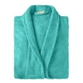 thumbnail image 2 of Superior Terry Cotton Adult Unisex Soft Lightweight Bathrobe, Medium, Teal, 2 of 8