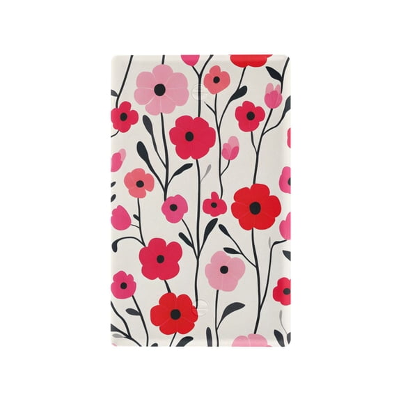 Yayeee Blank Wall Plate Cover 1-Gang 4.5"x2.7" Home Unused Decorative Outlet, Pink Floral