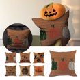 thumbnail image 3 of Christmas Gifts Clearance! Dezsed Throw Pillow Covers Clearance Halloween Home Pillow Case Witch Pumpkin Grim Face Sofa Pillow Case Halloween Decoration Brown, 3 of 5