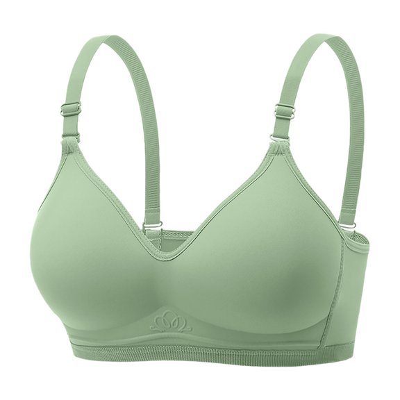 Gswybco Wireless Bras for Women Solid Color Embroidered Glossy Bras Backless Seamless Push Up Daily Bras Comfortable Strappy Adjustable Strap Wrap Bras