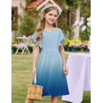 thumbnail image 4 of Arshiner Girl's Summer Dresses Ruffle Short Sleeve Swing Flowy Midi Casual Sundress with Pockets, 4 of 6