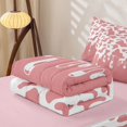 thumbnail image 5 of Manfei Farm Cow Spot Zipper Queen Comforter Set with Fitted Sheet and 2 Pillowcases,Abstract Animal Spot Zipper Bedding Set,Light Pink White,Reversible, 5 of 7