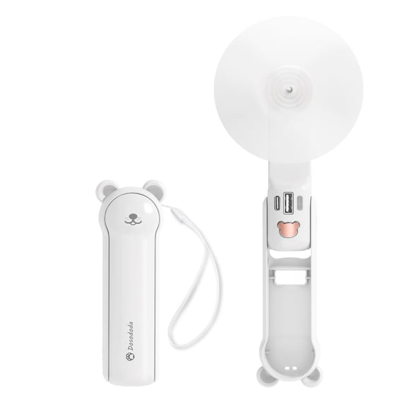 Ventilador portátil de mano Dosododa 3 en 1 con banco de energía y linterna