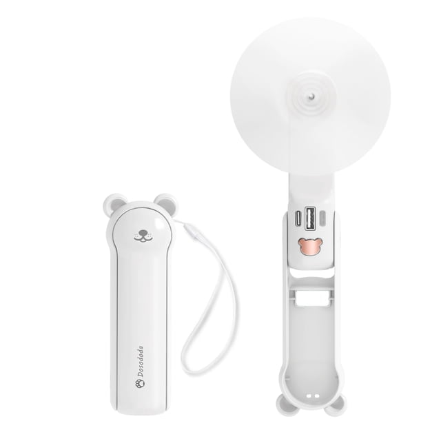 Ventilador portátil de mano Dosododa 3 en 1 con banco de energía y linterna