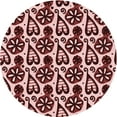 thumbnail image 1 of Ahgly Company Machine Washable Indoor Round Transitional Pastel Pink Area Rugs, 3' Round, 1 of 7