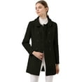 thumbnail image 1 of Abrigo Largo De Invierno Allegra K Con Cuello Peter Pan Y Doble Botonadura Para Mujer Negro L, 1 of 8