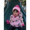 thumbnail image 3 of N'Ice Caps Little Girls Baby Velboa Fleece Hat & Mitten Winter Set - Toddler Kids Black, 3 of 8