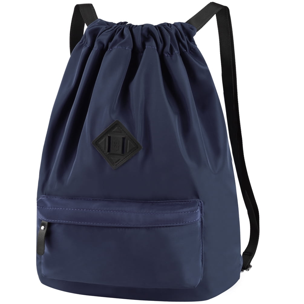 Vbiger Men Women Drawstring Backpack Chic School Shoulders Bag Classic Travel Drawstring Bag Trendy Drawstring Sackpack Casual Outdoor Daypack Dark B