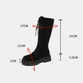 thumbnail image 6 of Juebong Womens Lace-up Combat Boots Faux Suede Knee High Fashion Riding Boots Low Heel Motorcycle Retro Boot Black,37, 6 of 8