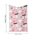 thumbnail image 5 of Cozy & Cute Halloween Flannel Blanket, Pink Throw with Ghost & Pumpkin Print, Soft Plush Fleece Blanket for Sofa & Bedroom (Pink ,27"×40"), 5 of 7