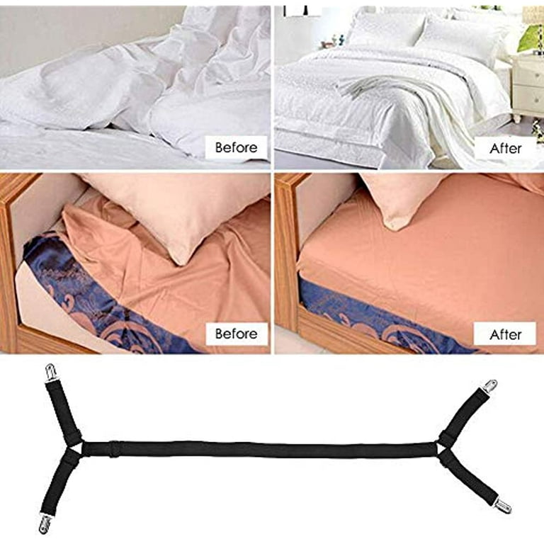 RELAX ATopoler Bed Sheet Holder Elastic Fasteners Mattress Cover Holder Adjustable  Bed Sheet Clips Criss Cross Sheet Straps Grippers Triangle Sheet Fasteners  for Bed Sheets Mattress Covers 
