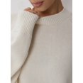thumbnail image 6 of Women'S Oversized Sweaters Fall Outfits Trendy Crewneck Long Sleeves Knit Fashion Pullover Tops White M, 6 of 10
