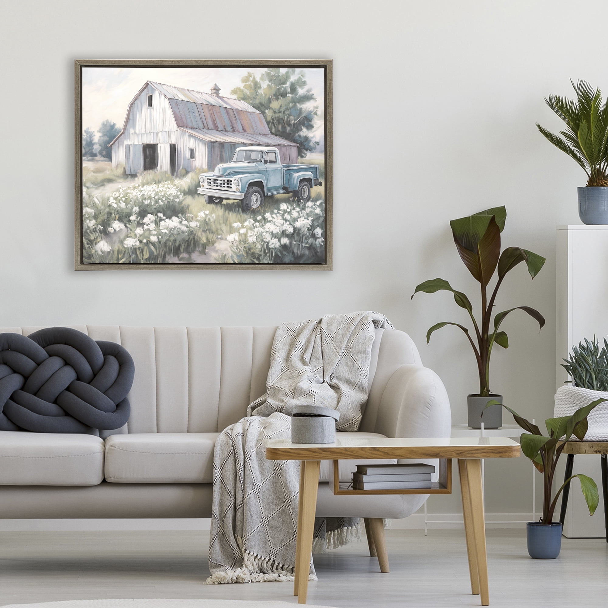 Stupell Industries Pastoral Farm Dreams Brown Framed Floater Canvas Wall Art, design by Kim Allen