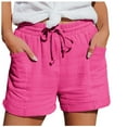 thumbnail image 1 of Pantalones informales de mujer con cintura alta y pierna recta - Pantalones cortos deportivos holgados con cintura elástica - Poliéster, para todas las estaciones, moda y ejercicio, 1 of 7