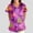 Pink, variant on Scrubs for Women,V Neck Rainbow Print Scrub Top Short Sleeve Nurse Uniform Shirt Medical Workwear Healthcare Scrubs with Pockets