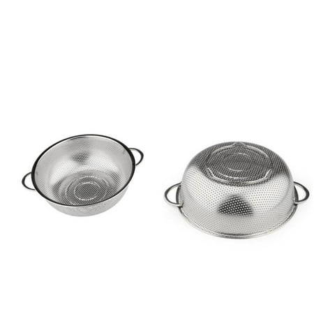 

2Pcs Kitchen Stainless Steel Mesh Net Strainer Wide Rim Resting Feet Handles