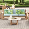 thumbnail image 2 of Green Geometric Pillow Covers 18 x 18 Inch Set of 4 Dahlia Pinnata Spring Floral Decorative Throw Pillow Cases Linen Outdoor Cushion Covers for Sofa Couch Car Bedroom Home Decor, 2 of 5