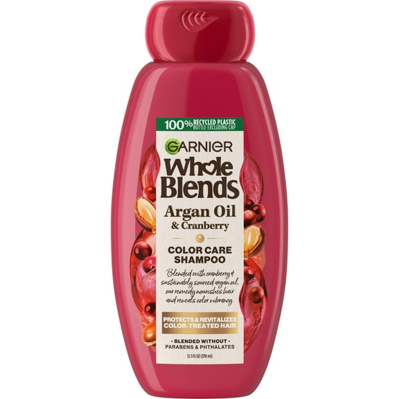 Garnier Whole Blends Color Care Shampoo with Argan Oil and Cranberry, 12.5 fl oz