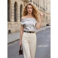 thumbnail image 5 of Punplita Women's Belt with Round Gold Buckle Black Belt, 5 of 6