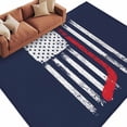thumbnail image 2 of 6'x9' Area Rugs, Navy Blue Hockey American Flag Indoor Outdoor Area Rug for Living Room Bedroom, Vintage Abstract US Flag Washable Bathroom Rugs Kitchen Floor Carpet Mats Home Decor Aesthetic, 2 of 8