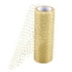 thumbnail image 1 of Rollos de tul de organza de 15 cm y 9 metros, accesorios de costura para silla, lazo, carrete, falda de tul, decoración de boda (blanco y dorado), 1 of 7