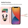 thumbnail image 4 of Feishell for Apple iPhone 14 Plus Wallet Case with Wrist Strap,Fashion Gradient PU Leather Deer Magnetic Buckle Folio Flip Stand Credit Card Holder Shockproof Protective Phone Cover,Red, 4 of 7