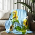 thumbnail image 4 of Bed Blanket Hot Sale Sunflower Printed Ligtweight Flannel Blanket Warm Plush，60×80inch, 4 of 5