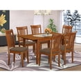 thumbnail image 3 of East West Furniture Milan 7-piece Kitchen Table and Chair Set in Saddle Brown, 3 of 3