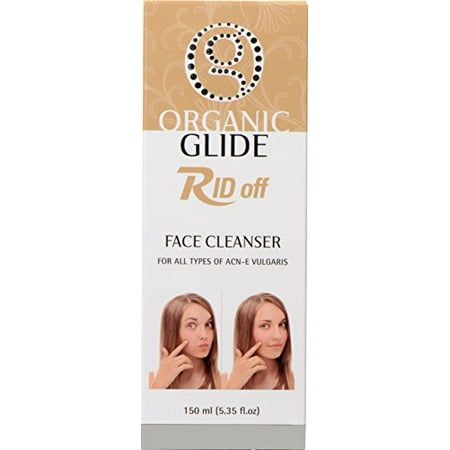 Organic Glide RID-off Face Cleanser for Acne Pimples and Blackheads With Dead Sea Mineral Salt 150
