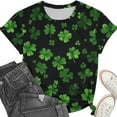 thumbnail image 3 of HAiming St. Patrick’s Day Shamrock T-Shirt Short Sleeve Round Neck Casual Cute Printed Trendy Pullover Tops Clothes, 3 of 6