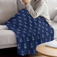 thumbnail image 3 of Navy Blue Anchor Blanket Soft Cozy Warm Throw Blanket for Couch, Plush Fuzzy Flannel Fleece Blankets for Sofa, Nautical Coastal Summer Ocean Ship Bed Blankets Lightweight Gifts for Women, 50"x80", 3 of 9
