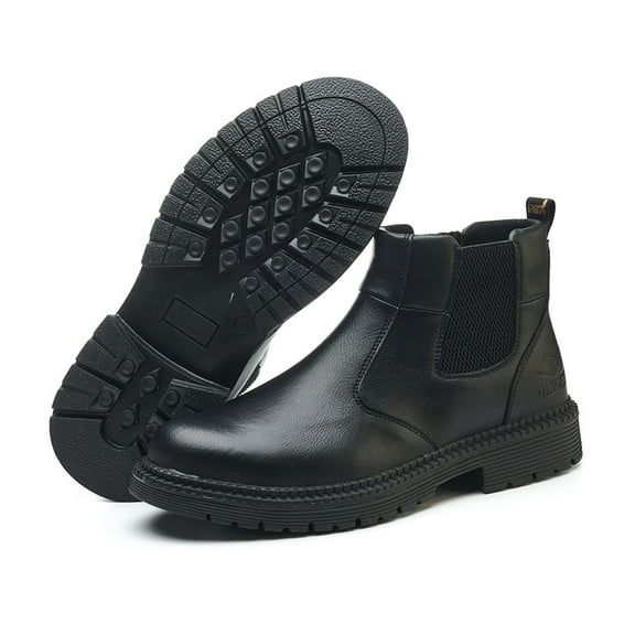 ywluxe Men's Steel Toe Work Boots - Waterproof Safety Shoes with Anti-Impact, Puncture-Proof, Wear-Resistant & Anti-Slip Performance