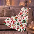 thumbnail image 6 of Festive Christmas decorative motif Cane Pattern, Festive Holiday Scene, Warm Flannel Blanket for Living Room and Reading Nook, Art Lovers Christmas Gift, Festive Home Decor, 6 of 9