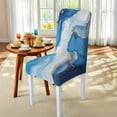 thumbnail image 3 of Xoenoiee Blue Marble Print Tablecloth Chair Cover Set, Washable Table Cloth with Parsons Chair Slipcovers Protective Set of 4 for Home Restaurant Banquet (5 PCS), 3 of 6