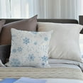 thumbnail image 5 of Snowflakes Pillow Case,Watercolor Blue Snowflakes Painted Seamless Pattern Cotton Linen Cushion Cover Square Standard Home Ative for Men/Women 18x18 inch Blue, 5 of 6