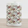 thumbnail image 2 of Shabby Flora Ceramic Toothbrush Holder, Summer Spring Season Buds Roses Lilacs Flowers Leaves Print, Decorative Versatile Countertop for Bathroom, 4.5" X 2.7", Pale Pink Cream, by Ambesonne, 2 of 4