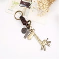 thumbnail image 4 of Teissuly Alloy Cute Giraffe Vintage Woven Leather Keychain Key Jewelry, 4 of 5