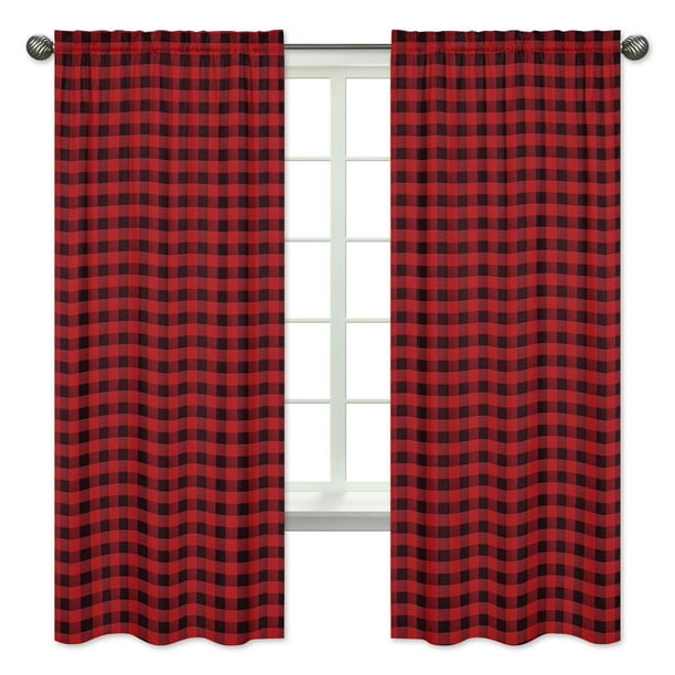 Woodland Buffalo Plaid Window Treatment Panels Curtains Set of 2