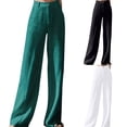 thumbnail image 1 of Sentmoon Work Pants Women Solid Color High Waist Petite Linen Pants for Women Oversized Relaxed Fit Straight Leg Active Summer Pants Women with Pocket Beach Items for Lounge and Sleep, 1 of 9