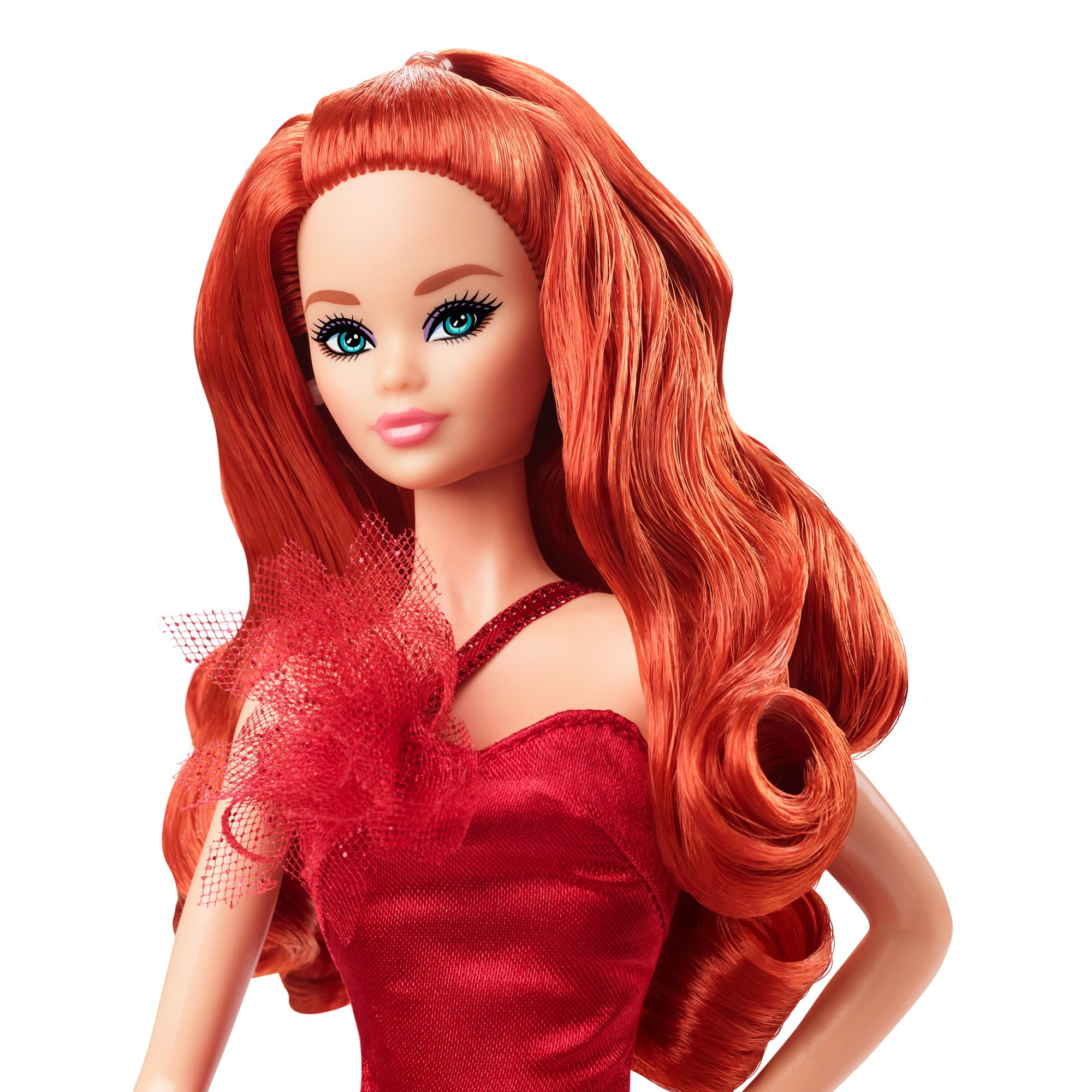 Barbie Signature 2022 Holiday Barbie Red Hair Walmart Exclusive Town