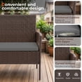 thumbnail image 6 of Gasee 4PCS Patio Rattan Conversation Furniture Set Outdoor Brown/Gray Cushion, 6 of 8