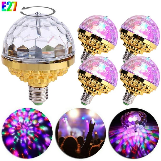 Rosnek E27 Disco Crystal Ball Light Bulbs, RGB Rotating Party Light