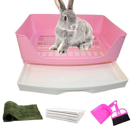 Inodoro de esquina grande con forma de conejo PINVNBY para animales pequeños