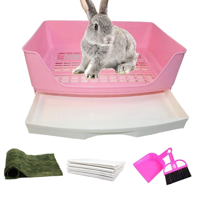 Inodoro de esquina grande con forma de conejo PINVNBY para animales pequeños