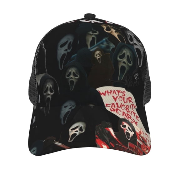 Ghostface Baseball Cap for Men Women Mesh-Back Adjustable Classic Trucker Hat