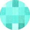 thumbnail image 1 of Ahgly Company Indoor Round Abstract Turquoise Blue Contemporary Area Rugs, 8' Round, 1 of 4