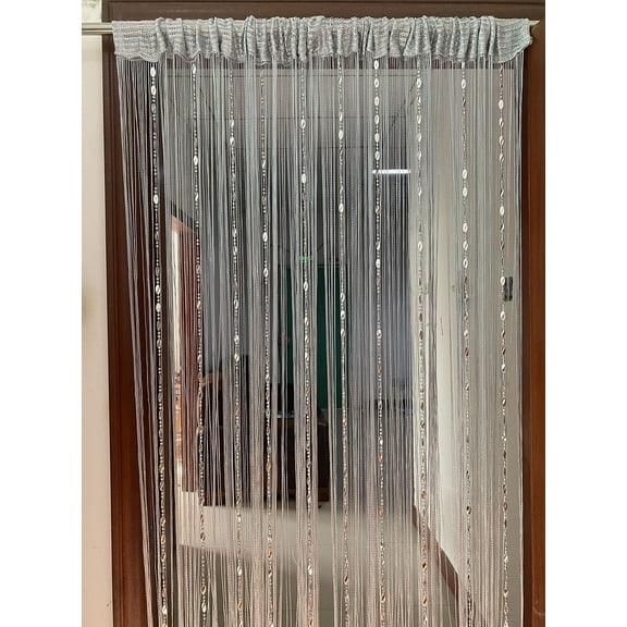 ZiDeTang Beaded Door Curtain Tassel Room Divider Curtain Color Grey
